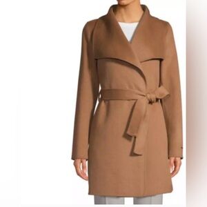 Tahari Ella Double face Wool Wrap 3/4 Coat